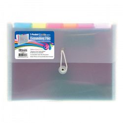 Bazic Rainbow Letter Size Poly Expanding File, 7 Pockets