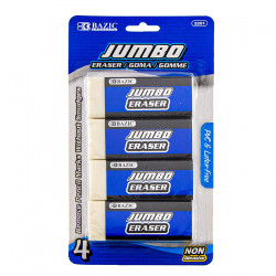 Bazic Jumbo Vinyl Eraser (4/Pack)