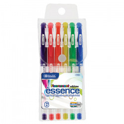 Bazic Fluorescent Color Essence Gel Pen With Cushion Grip 6pcs