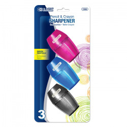 Bazic Single Hole Sharpener With Receptacle Set of 3