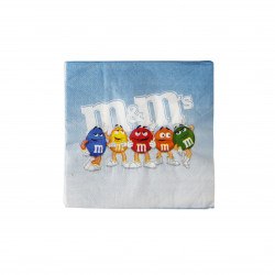 Disposable Paper Napkins for Kids, Blue m&m Design , 20 pieces