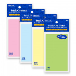 Bazic Yellow Stick On Notes, 100 Paper, Set Of 4 Units