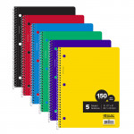 Bazic 5 Subject Spiral Notebook, 150 Count