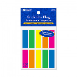 Bazic Neon Color Coding Flags ,25 Paper ,10 Pack