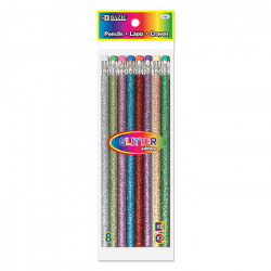 Bazic Metallic Glitter Wood Pencil With Eraser (8/Pack)