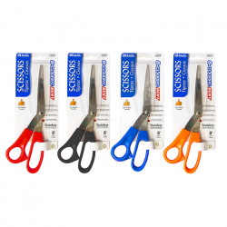 Bazic Left Handed Bent Stainless Steel Scissors, Assorted Colors