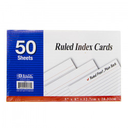 Bazic White Index Card Notebook