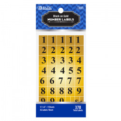 Bazic Gold Foil Number Label