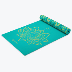 Gaiam 6mm Yoga Mat Reversible Turquoise Lotus