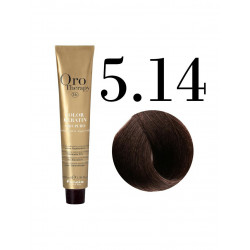 Fanola Oro Puro Hair Coloring Cream, Chocolate Extra Bitter Chocolate no. 5.14