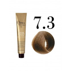 Fanola Oro Puro Hair Coloring Cream, Medium Blonde Golden no.7.3