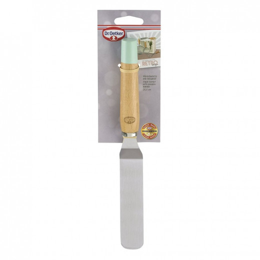Dr.Oetker "Retro" Spatula With Wooden Handle, Light Green/Brown/Silver, 26.5X3 cm