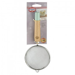 Dr.Oetker "Retro" Powder Sugar Sieve With Wooden Handle, Light Green/Brown/Silver, 10X22.5 cm