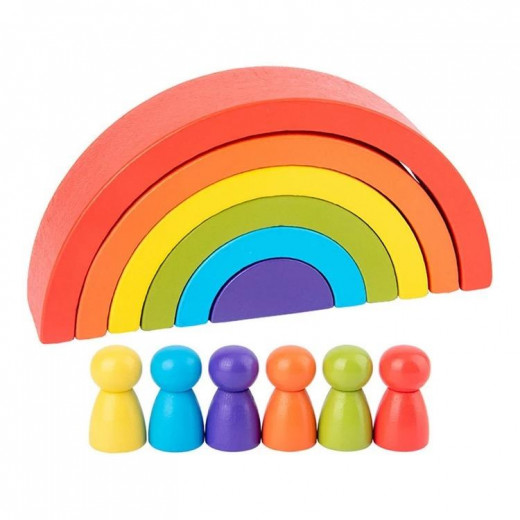 YIPPEE! Montessori Wooden Rainbow Toy Stacker