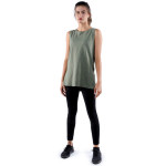 Rb Women's Side Slit Tank Top , (M), Olive Green