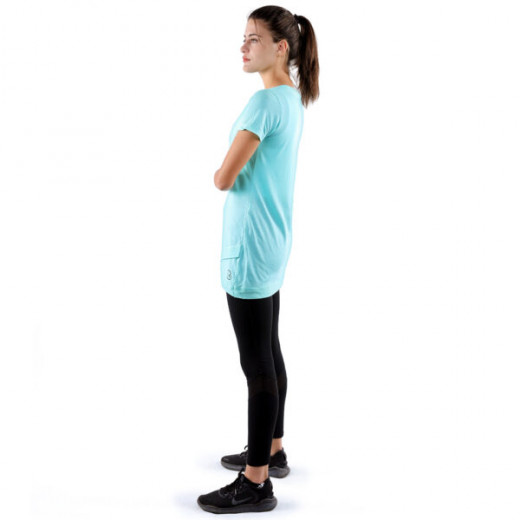 RB Women's Crossover T-Shirt, Small, Light Aquamarine