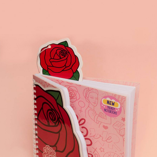 دفتر بأسلاك بتصميم الورد من مفكرة 15 x 18 سم