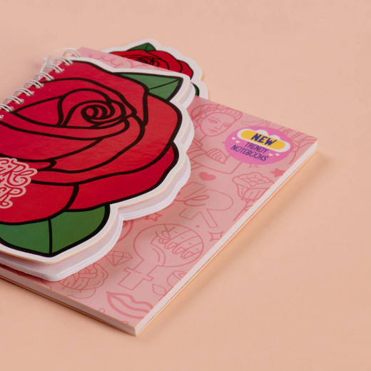 دفتر بأسلاك بتصميم الورد من مفكرة 15 x 18 سم