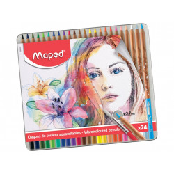 Maped Water Color Pencils Artist Metal, 24 Pencils