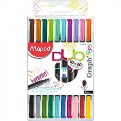 Maped Fineliner Graph Peps Duo 0.4 Mm 10 Pens 20 Colors