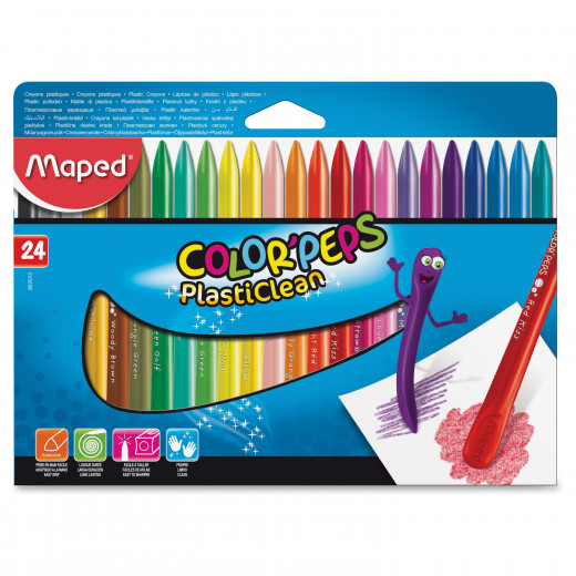 Maped Plasticlean Peps Crayon  24 Pieces