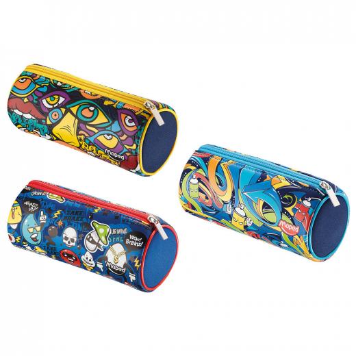 Maped Street Art Tube Pencil Case, 8 x 21 x 8 cm, Assorted Design will Vary