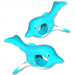 O2COOL Boca Clips Beach Towel Holders - Dolphin