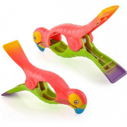 O2COOL Boca Clips Beach Towel Holders - Parrot