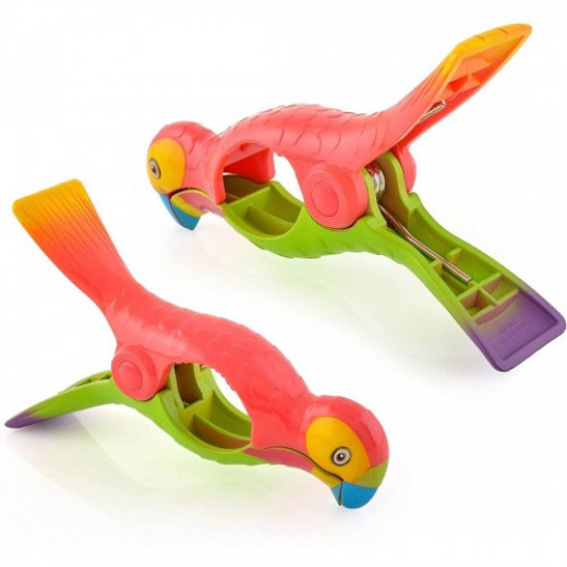 O2COOL Boca Clips Beach Towel Holders - Parrot