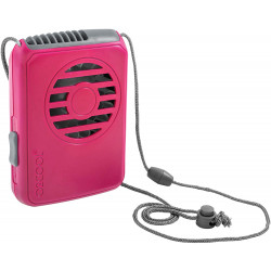 O2COOL Battery Deluxe Necklace Fan, Pink