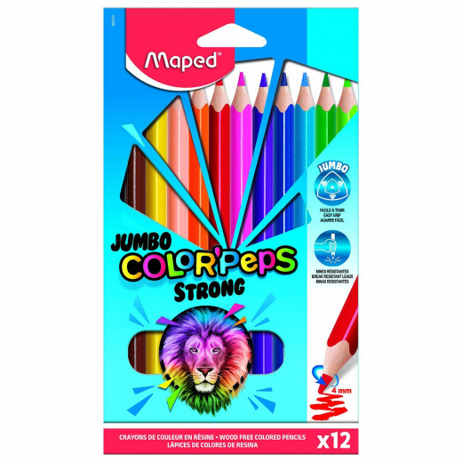 Maped Strong Jumbo Coloured Pencils 12 Pack