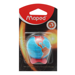 PENCIL SHARPENER GLOBE 1HOLE CANISTER BLISTER