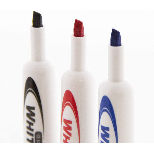 BAZIC Assorted Colors Chisel Tip Dry-Erase Markers (4/Pack)