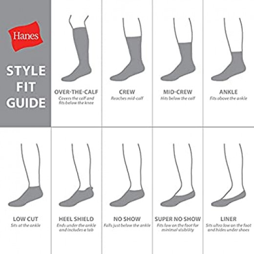 Hanes No Show Socks, 6 Pairs, Black, Boy