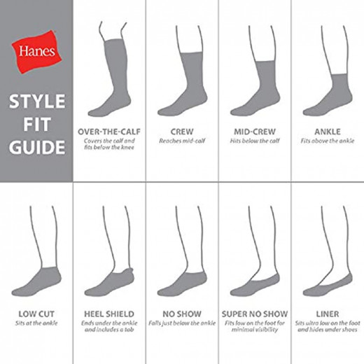 Hanes Women's Ultimate Lightweight Vent No Show Sock 6-Pack, black/grey,L