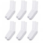 Hanes 6 pack Cushion Crew Sock, White, 6-12