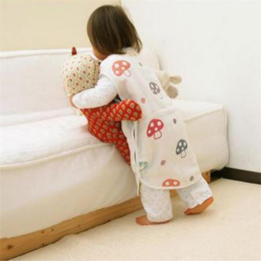 بطانية يمكن ارتداؤها  لنوم للأطفال  45*80 سم بتصميم فطر أبيض