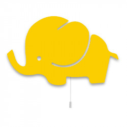 Elephant Lighting Wood Wall,Yellow