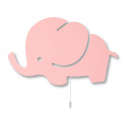 Elephant Lighting Wood Wall,Pink