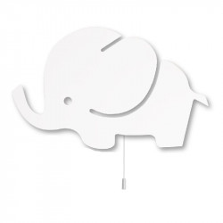 Elephant Lighting Wood Wall,White