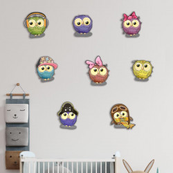 Owls Wooden Wall Set