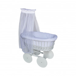 Zeta Delux Wicker Basket Crib,White