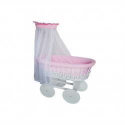 Zeta Delux Wicker Basket Crib,Pink