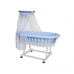 Zeta Classic Wicker Basket Crib,Blue