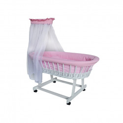 Zeta Classic Wicker Basket Crib,Pink