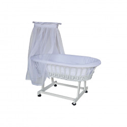 Classic Wicker Basket Crib,Grey