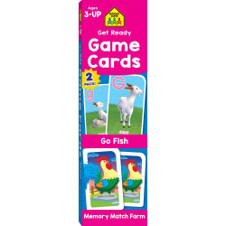 School Zone Book: Get Ready Game Cards Go Fish & Memory Match Farm