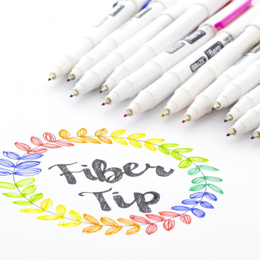 Bazic Fiero Blue Fiber Tip Fineliner Pen (4/Pack)