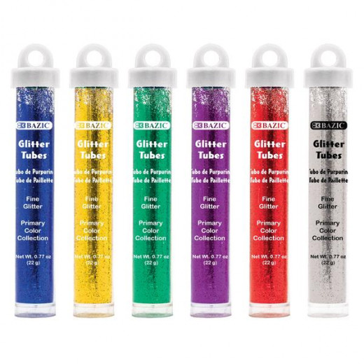 Bazic Primary Color Glitter Tubes (22g) 1pcs