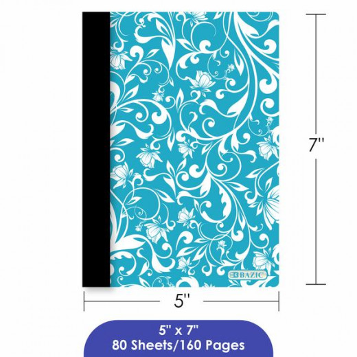 Bazic Floral Poly Cover Personal Composition Book